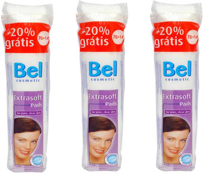 

BEL Extra soft cosmetic pads with microfibers ideal for makeup removal and face cleansing (Set of 3 packs)(84 Units)