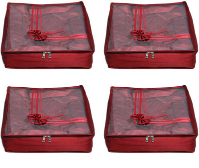 

Aadhya Multipurpose Satin Saree Cover Pack of 4 r(Red)