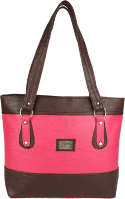 

Rekha Collection Hand-held Bag(Pink, Brown), Brown;pink