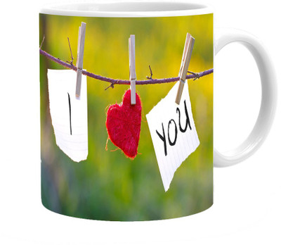 

Maison N Mode I Lov U Coffee Ceramic Mug(330 ml), Multicolor