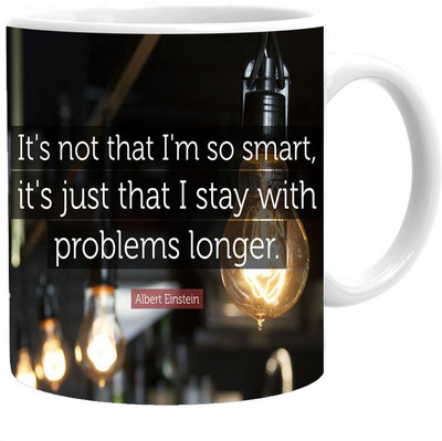 

Maison N Mode I am so Smart Coffee Ceramic Mug(330 ml), Multicolor