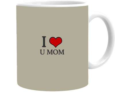 

Maison N Mode I L U Mom Coffee Ceramic Mug(330 ml), Multicolor
