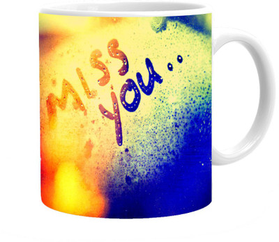 Maison N Mode Miss You Too Coffee Ceramic Mug(330 ml), Multicolor