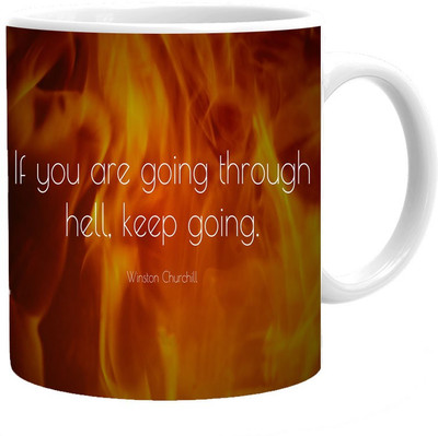 

Maison N Mode Keep Going Coffee Ceramic Mug(330 ml), Multicolor