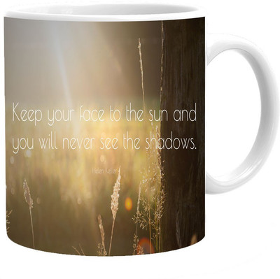 

Maison N Mode Keep Your Face Coffee Ceramic Mug(330 ml), Multicolor