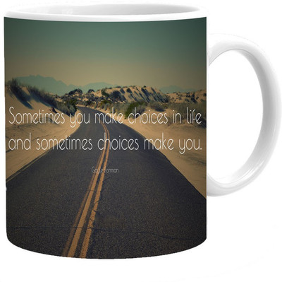 

Maison N Mode choice Make You Coffee Ceramic Mug(330 ml), Multicolor