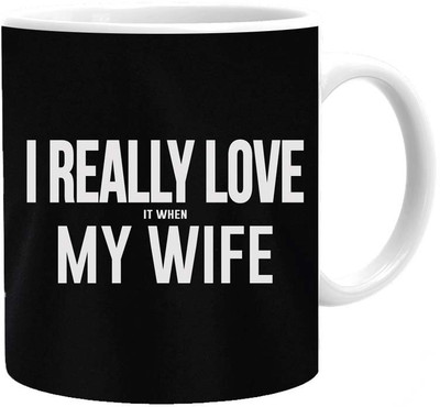 

Maison N Mode I Really Love Coffee Ceramic Mug(330 ml), Multicolor