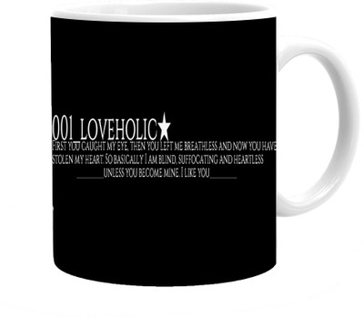 

Maison N Mode Loveholic Coffee Ceramic Mug(330 ml), Multicolor