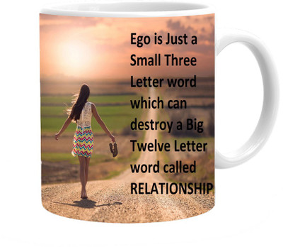

Maison N Mode Ego is Just Coffee Ceramic Mug(330 ml), Multicolor