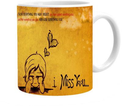 

Maison N Mode Hv Missed Coffee Ceramic Mug(330 ml), Multicolor