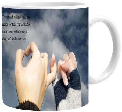 

Maison N Mode True Friend Coffee Ceramic Mug(330 ml), Multicolor