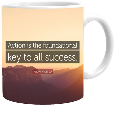 

Maison N Mode Key To All Success Coffee Ceramic Mug(330 ml), Multicolor
