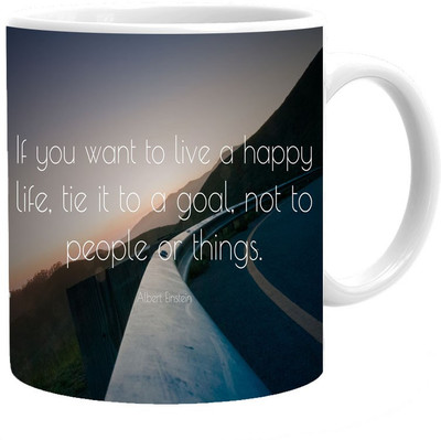 

Maison N Mode Live a Happy Coffee Ceramic Mug(330 ml), Multicolor