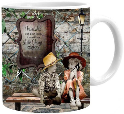 

Maison N Mode True Friendship Coffee Ceramic Mug(330 ml), Multicolor