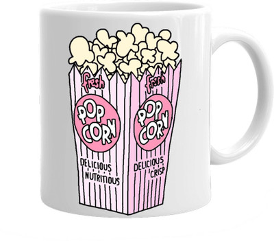 

Maison N Mode Pop Corn Coffee Ceramic Mug(330 ml), Multicolor