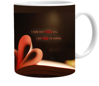 Maison N Mode Really Miss You Coffee Ceramic Mug(330 ml), Multicolor
