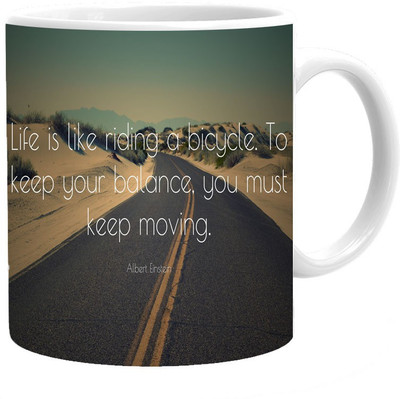 

Maison N Mode Keep Moving Coffee Ceramic Mug(330 ml), Multicolor