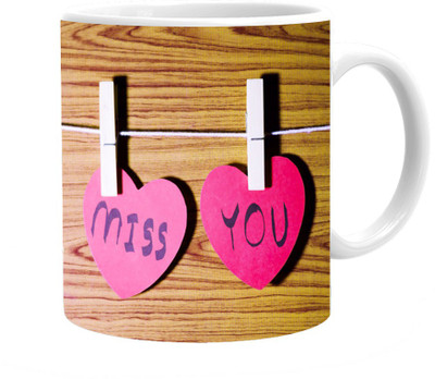 

Maison N Mode Miss You Coffee Ceramic Mug(330 ml), Multicolor