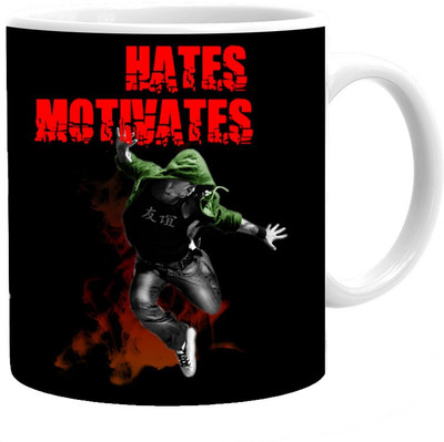 

Maison N Mode Hates Motivates Coffee Ceramic Mug(330 ml), Multicolor