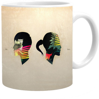 

Maison N Mode Color Face Coffee Ceramic Mug(330 ml), Multicolor