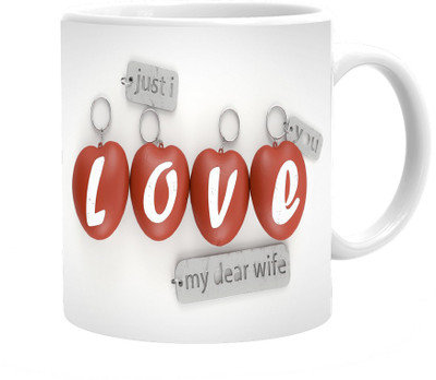 

Maison N Mode My Dear Wife Coffee Ceramic Mug(330 ml), Multicolor