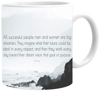 

Maison N Mode Goal Or Purpose Coffee Ceramic Mug(330 ml), Multicolor