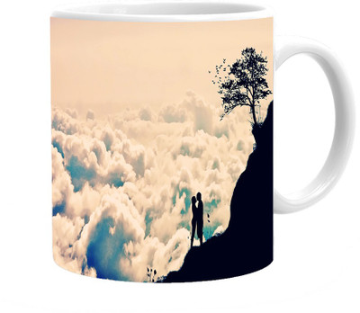Maison N Mode Couple In Sky Coffee Ceramic Mug(330 ml), Multicolor