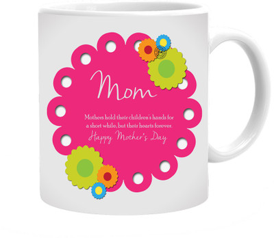 

Maison N Mode Pink Mom Coffee Ceramic Mug(330 ml), Multicolor