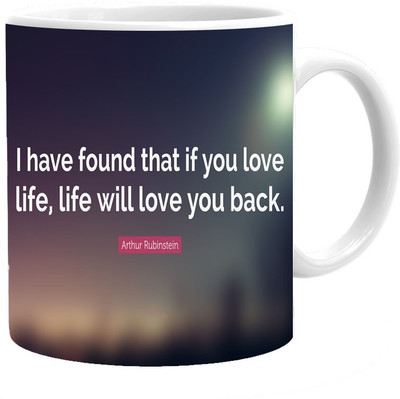 

Maison N Mode Life Will Love Coffee Ceramic Mug(330 ml), Multicolor