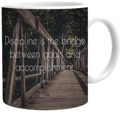 

Maison N Mode Disciline Is The Bridge Coffee Ceramic Mug(330 ml), Multicolor