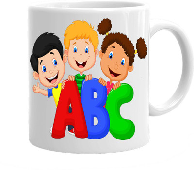 

Maison N Mode ABC Kid Coffee Ceramic Mug(330 ml), Multicolor