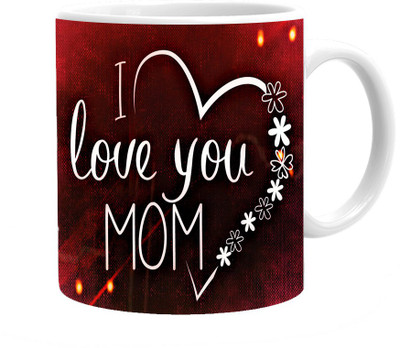 

Maison N Mode I Lv You Mom Coffee Ceramic Mug(330 ml), Multicolor