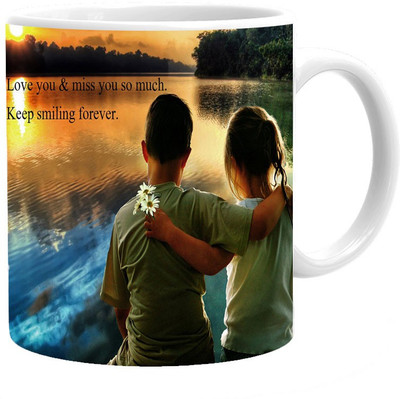

Maison N Mode Keep Smiling Coffee Ceramic Mug(330 ml), Multicolor
