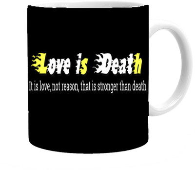 

Maison N Mode Love is Death Coffee Ceramic Mug(330 ml), Multicolor