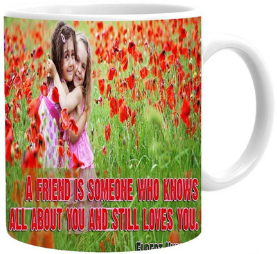 

Maison N Mode Friend is Someone Coffee Ceramic Mug(330 ml), Multicolor