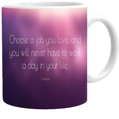 

Maison N Mode Choose A Job Coffee Ceramic Mug(330 ml), Multicolor