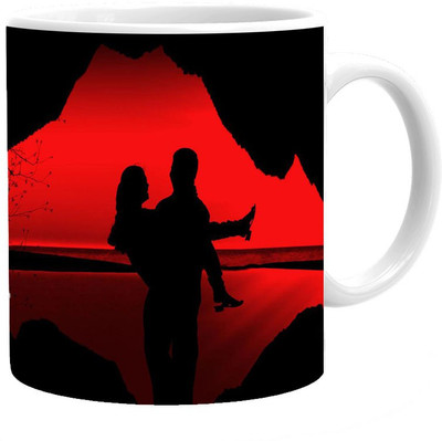 

Maison N Mode Love Couple Coffee Ceramic Mug(330 ml), Multicolor