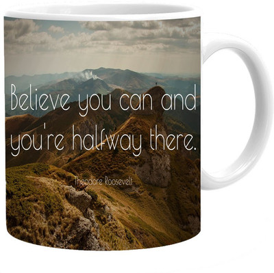 

Maison N Mode Belive You Can Coffee Ceramic Mug(330 ml), Multicolor