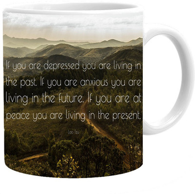 

Maison N Mode U R Depressed Coffee Ceramic Mug(330 ml), Multicolor