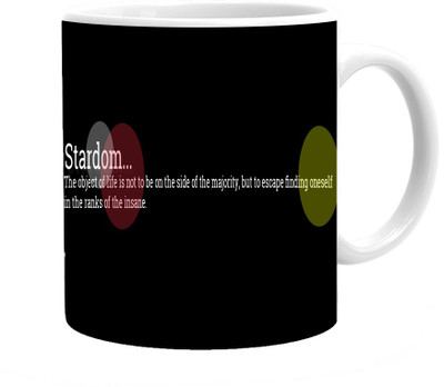 

Maison N Mode Stardom Coffee Ceramic Mug(330 ml), Multicolor