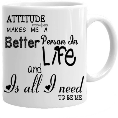 

Maison N Mode Attitude Make Me Coffee Ceramic Mug(330 ml), Multicolor