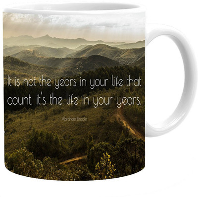

Maison N Mode It's The Life Coffee Ceramic Mug(330 ml), Multicolor