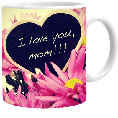 

Maison N Mode I Love Mom Coffee Ceramic Mug(330 ml), Multicolor