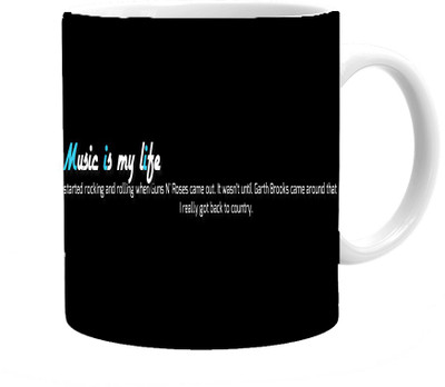 Maison N Mode Music is my Life Coffee Ceramic Mug(330 ml), Multicolor