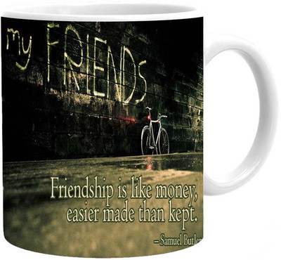 

Maison N Mode My Friends Coffee Ceramic Mug(330 ml), Multicolor
