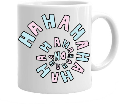 

Maison N Mode HAHAHAH Coffee Ceramic Mug(330 ml), Multicolor