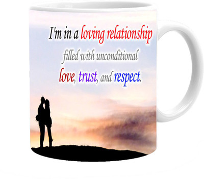 

Maison N Mode Loving Relationship Coffee Ceramic Mug(330 ml), Multicolor