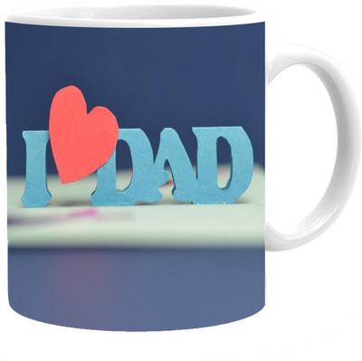 

Maison N Mode I Love Dad Coffee Ceramic Mug(330 ml), Multicolor
