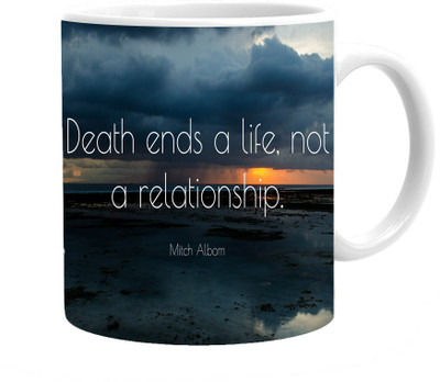 

Maison N Mode Death Ends Coffee Ceramic Mug(330 ml), Multicolor