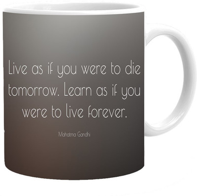 

Maison N Mode Live Forever Coffee Ceramic Mug(330 ml), Multicolor